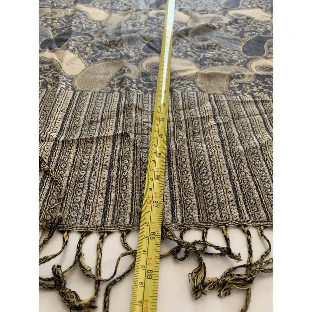 Paisley Pashmina Scarf Women Multicolor Woven Fringe Shawl Colorful Cozy 68